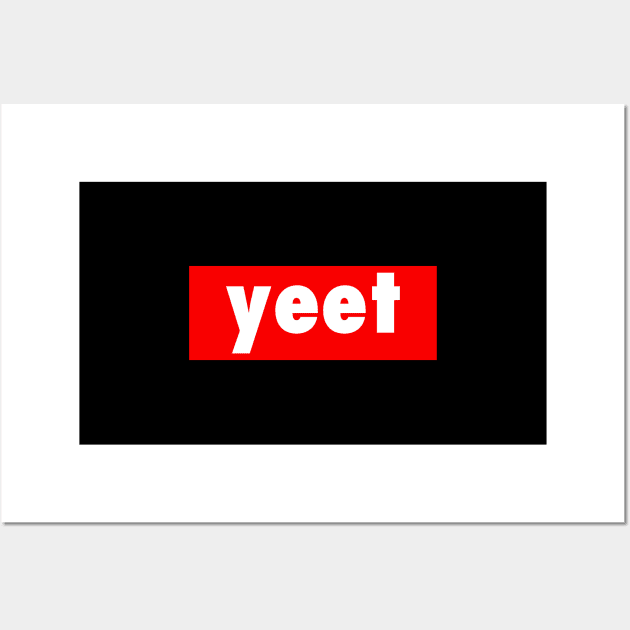 YEET - Slang for Boys in Big Red Street Art T-Shirt Wall Art by mangobanana